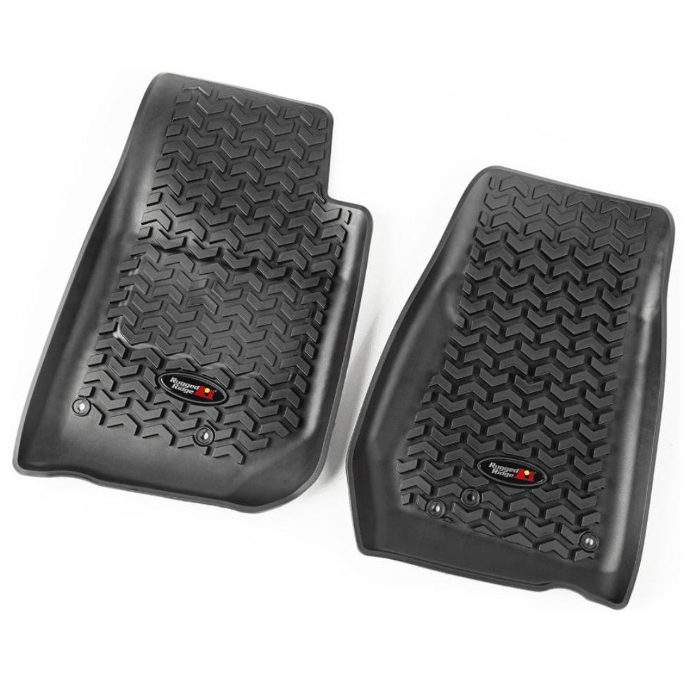 Rugged Ridge 12920.03 Front Floor Liners, Black, fits 07-18 Jeep Jeep Wrangler JK