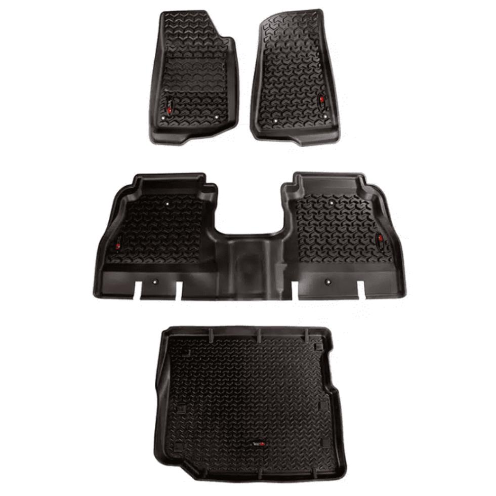 Rugged Ridge 12988.05 Floor Liner Kit, Black, fits 18-25 Jeep 4-Door Jeep Wrangler JL