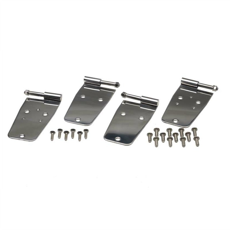 Kentrol 30420 Stainless Steel Door Hinge Set, 4 pieces, fits 1976-1993 Jeep CJ & Wrangler YJ