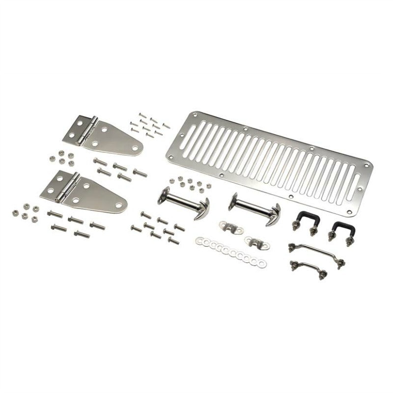 Kentrol 30470 Stainless Steel Hood Kit fits 1978-1995 Jeep CJ & Wrangler YJ