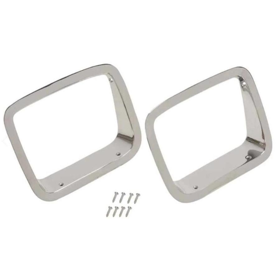 Kentrol 30536 Headlight Bezels pair Stainless Steel fits 1987-1995 Jeep Wrangler YJ