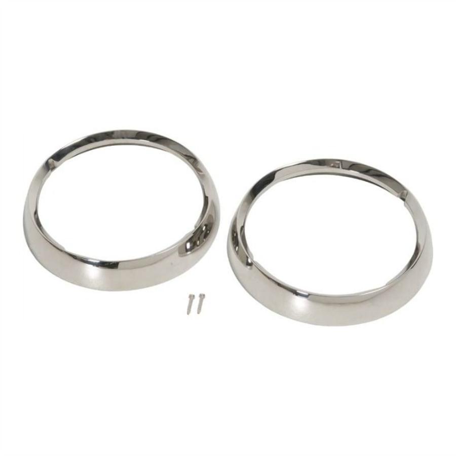 Kentrol 30537 Stainless Steel Headlight Bezel Set fits 1972-1986 Jeep CJ Models