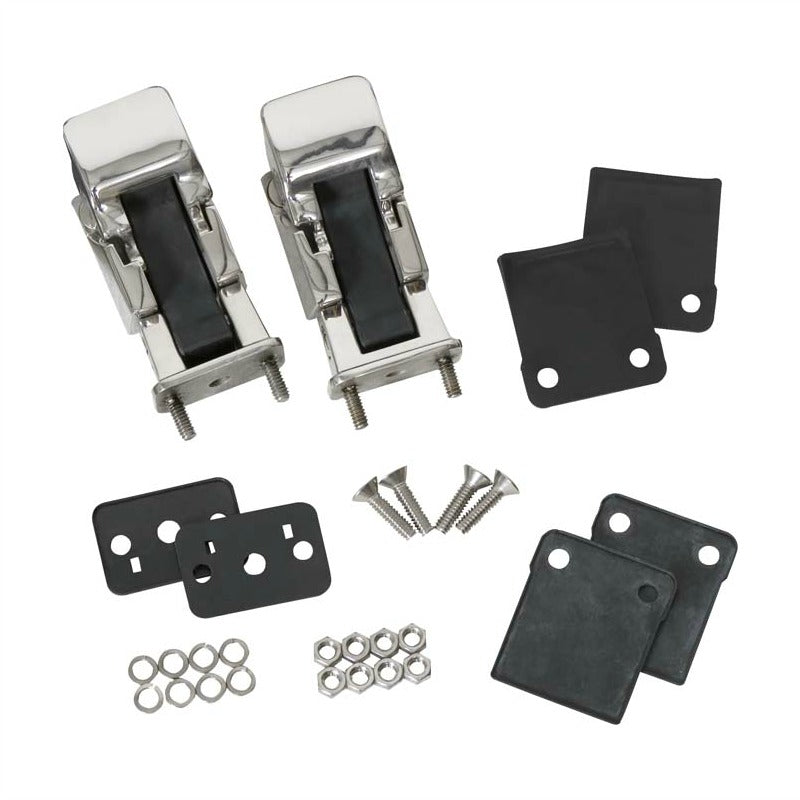Kentrol 30563 Stainless Steel Hood Catch Set, TJ Style fits 1942-1995 Jeep CJ & Wrangler YJ