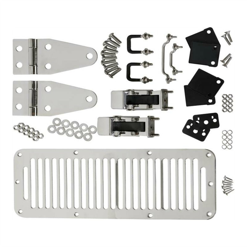 Kentrol 30570 Stainless Steel Hood Kit with TJ Style Hood Catch fits 1978-1995 Jeep CJ & Wrangler YJ