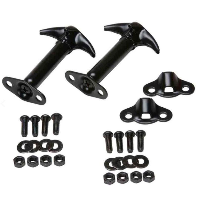 Kentrol 50401 Black Powder Coated Hood Catch Set fits 1955-1995 Jeep CJ & Wrangler YJ