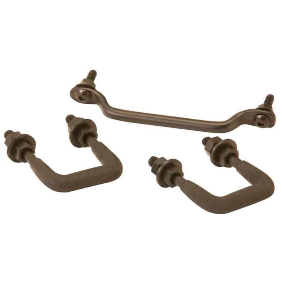 Kentrol 50439 Windshield Tie Down Kit Black Powder Coated fits 1987-1995 Jeep Wrangler YJ
