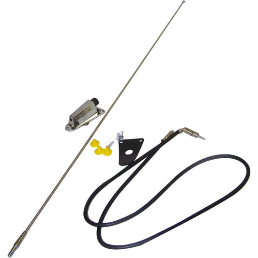 Crown Automotive 8127842K Chrome Antenna Kit, fits 76-95 Jeep CJ & Wrangler YJ