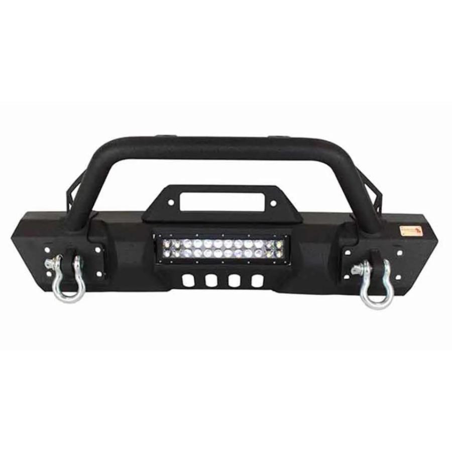 Fishbone Offroad FB22004 Front Stubby Winch Bumper with Tube Guard, fits 07-18 Jeep Wrangler JK