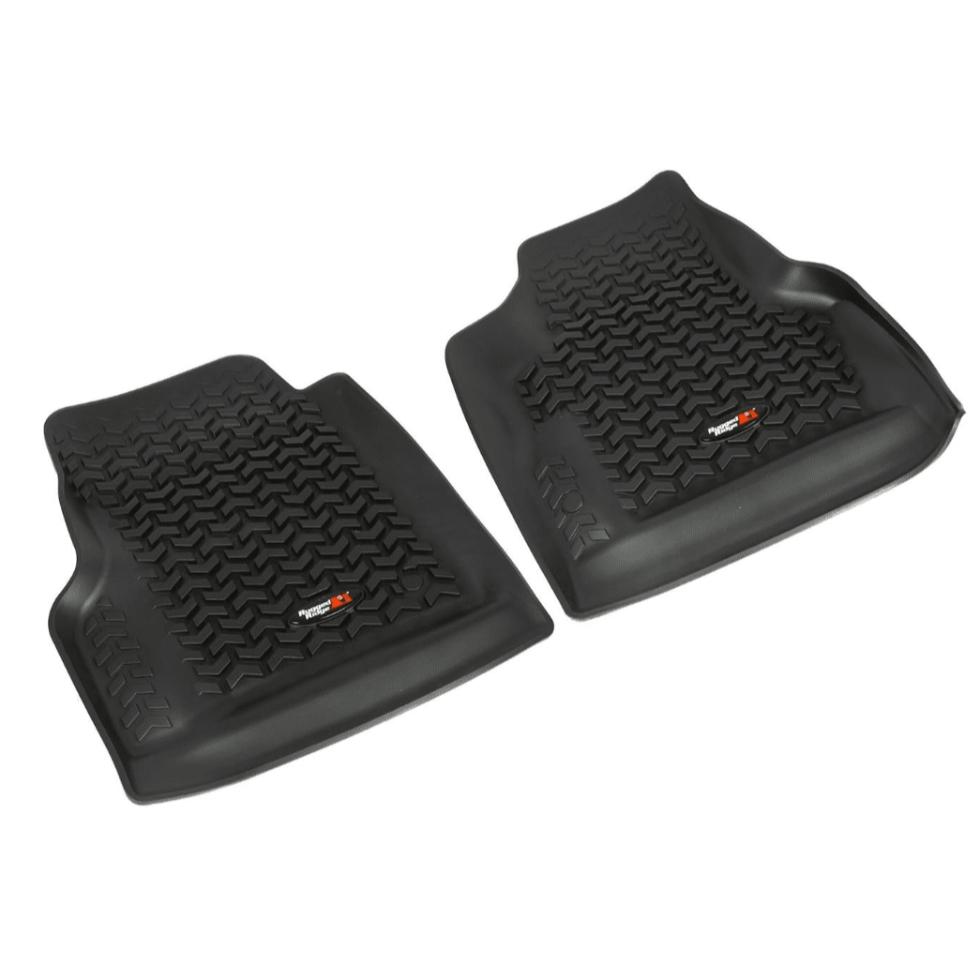 Rugged Ridge 12920.11 Floor Liners, Front, Black,  fits 97-06 Jeep Wrangler