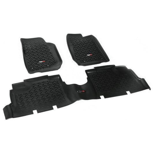 Rugged Ridge 12987.04 Floor Liner Kit, Black, Front & Rear,  fits 07-18 4-Door Jeep Wrangler
