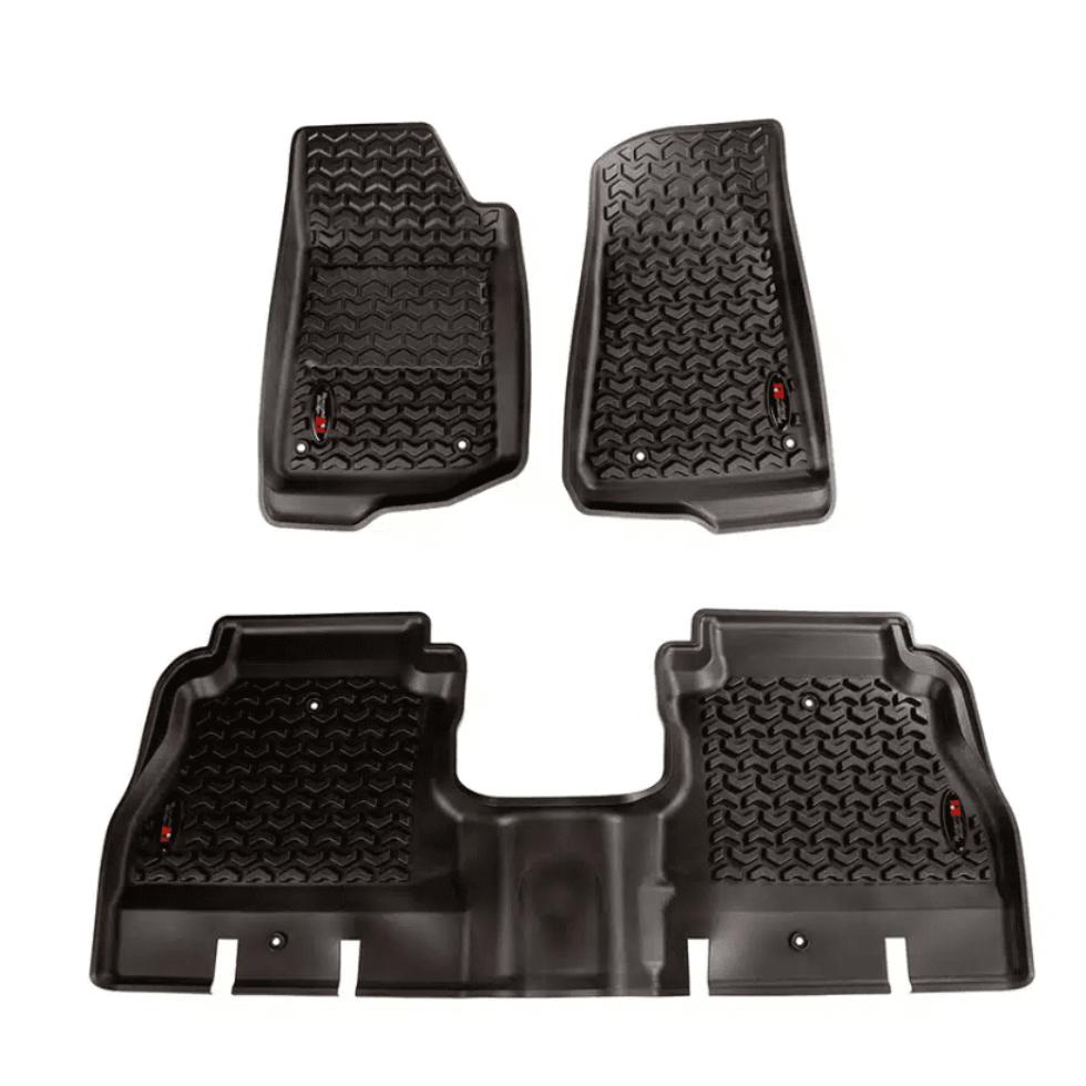Rugged Ridge 12987.05 Floor Liner Kit, Black, Front & Rear,  fits 18-25 4-Door Jeep Wrangler JL