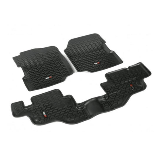 Rugged Ridge 12987.09 Floor Liner Kit, Black, Front & Rear,  fits 76-86 Jeep CJ & 87-95 Jeep Wrangler YJ