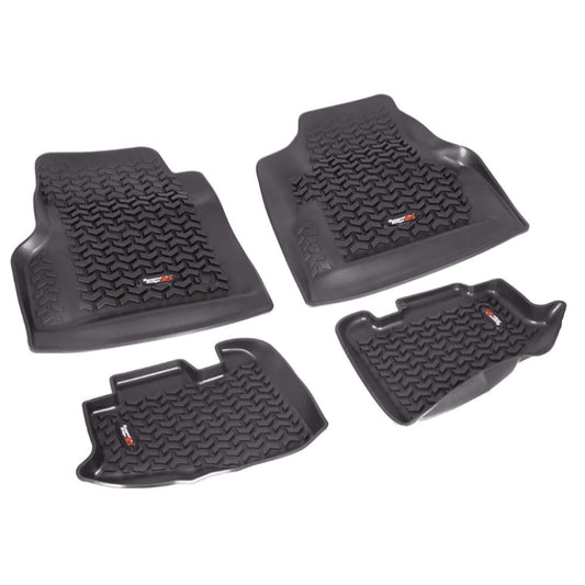 Rugged Ridge 12987.10 Floor Liner Kit, Black, Front & Rear,  fits 97-06 Jeep Wrangler