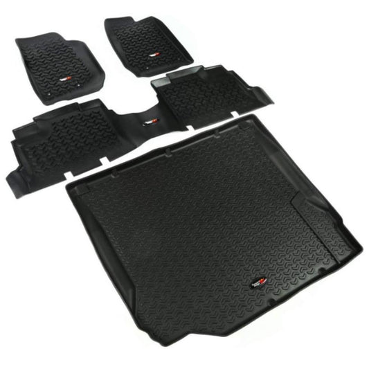 Rugged Ridge 12988.01 Floor Liner Kit, Black,  fits 07-10 Jeep 4-Door Jeep Wrangler