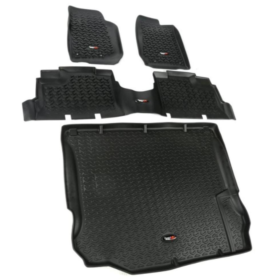 Rugged Ridge 12988.04 Floor Liner Kit, Black,  fits 11-18 Jeep 4-Door Jeep Wrangler