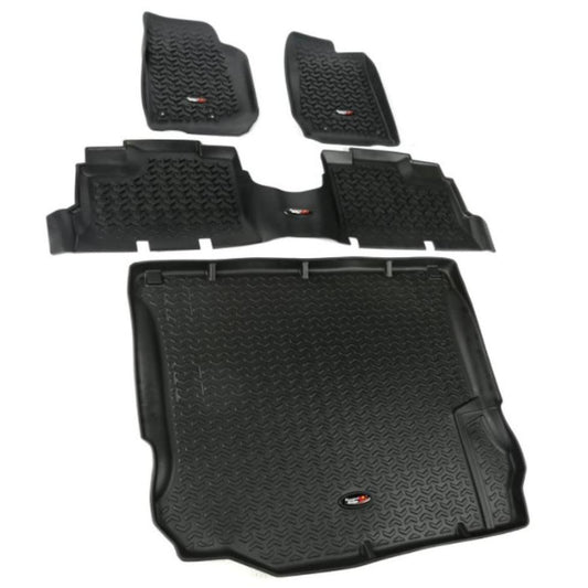 Rugged Ridge 12988.04 Floor Liner Kit, Black,  fits 11-18 Jeep 4-Door Jeep Wrangler