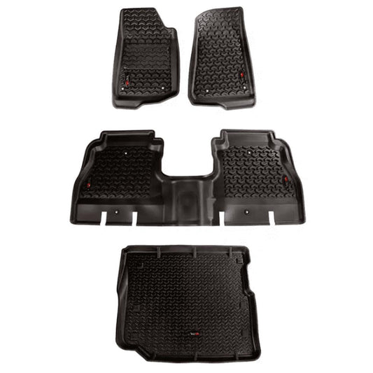 Rugged Ridge 12988.05 Floor Liner Kit, Black,  fits 18-25 Jeep 4-Door Jeep Wrangler JL