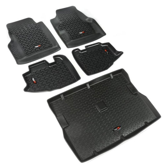Rugged Ridge 12988.10 Floor Liner Kit, Black, Front, Rear & Cargo,  fits 97-06 Jeep Wrangler