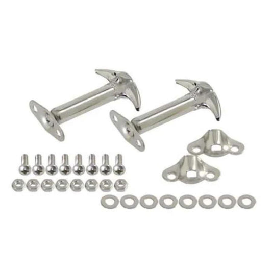 Kentrol 30401 Stainless Steel Hood Catch Set fits 1955-1995 Jeep CJ & Wrangler YJ