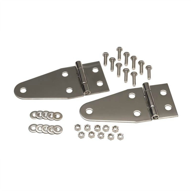 Kentrol 30402 Stainless Steel Hood Hinge Set fits 1955-1995 Jeep CJ & Wrangler YJ