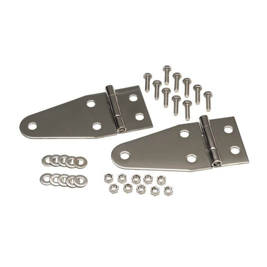 Kentrol 30402 Stainless Steel Hood Hinge Set fits 1955-1995 Jeep CJ & Wrangler YJ
