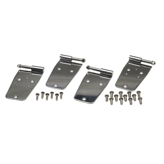 Kentrol 30420 Stainless Steel Door Hinge Set, 4 pieces, fits 1976-1993 Jeep CJ & Wrangler YJ