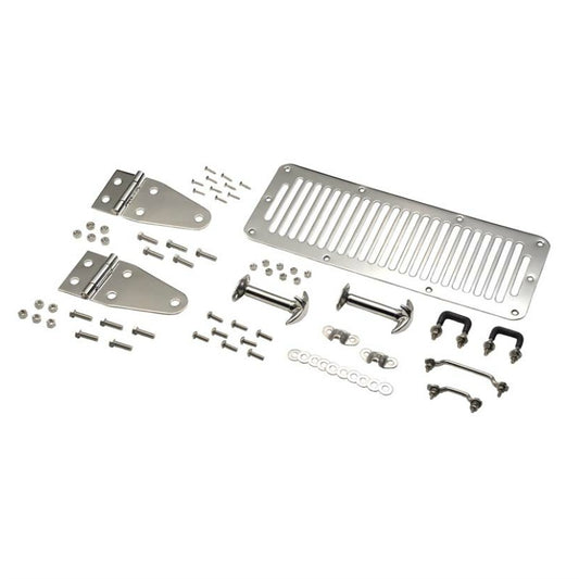 Kentrol 30470 Stainless Steel Hood Kit fits 1978-1995 Jeep CJ & Wrangler YJ