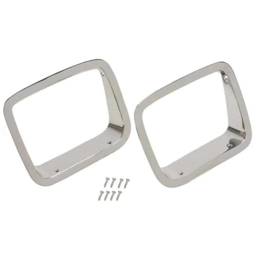 Kentrol 30536 Headlight Bezels pair Stainless Steel fits 1987-1995 Jeep Wrangler YJ