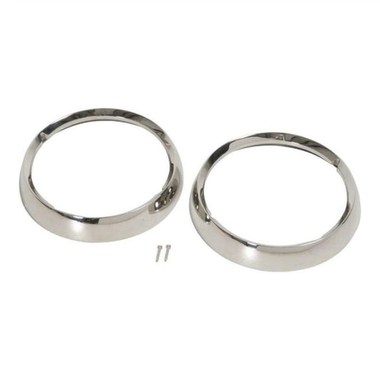 Kentrol 30537 Stainless Steel Headlight Bezel Set fits 1972-1986 Jeep CJ Models