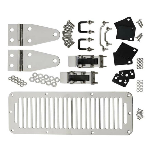 Kentrol 30570 Stainless Steel Hood Kit with TJ Style Hood Catch fits 1978-1995 Jeep CJ & Wrangler YJ