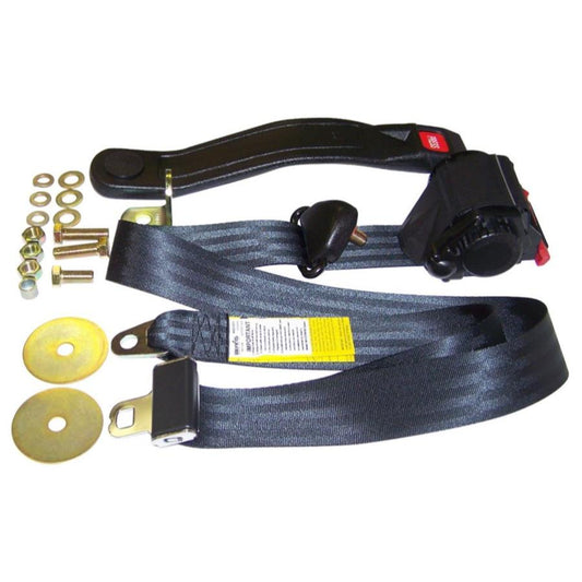 Crown Automotive BELT3B Front 3-Point Retractable Seat Belt, fits 82-95 Jeep CJ, Wrangler YJ