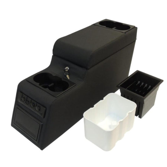 Crown Automotive RT27009 Deluxe Locking Center Console, Black Denim, fits 76-95 Jeep CJ, Wrangler YJ